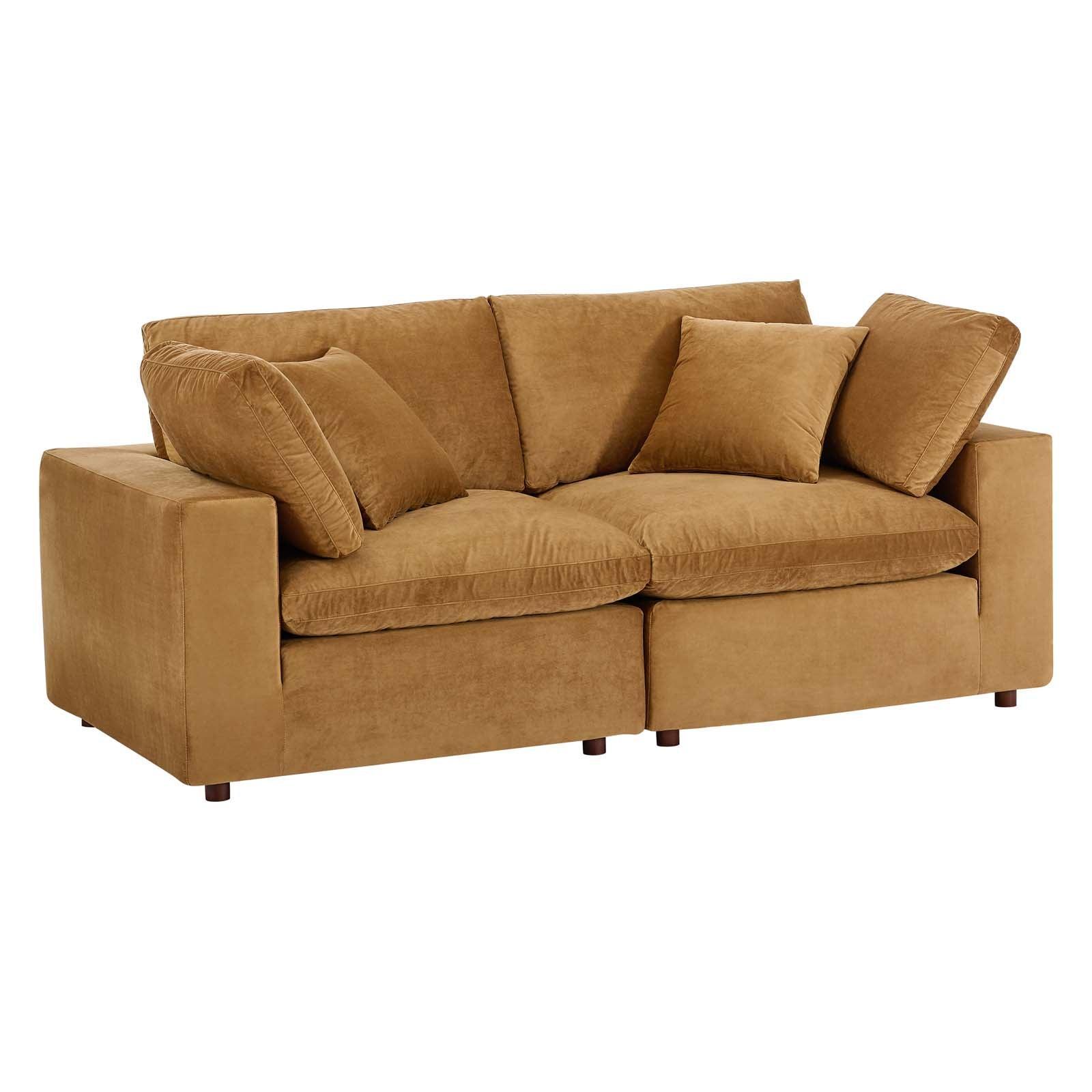 Modway Commix Down Filled Overstuffed Performance Velvet Loveseat FredCo