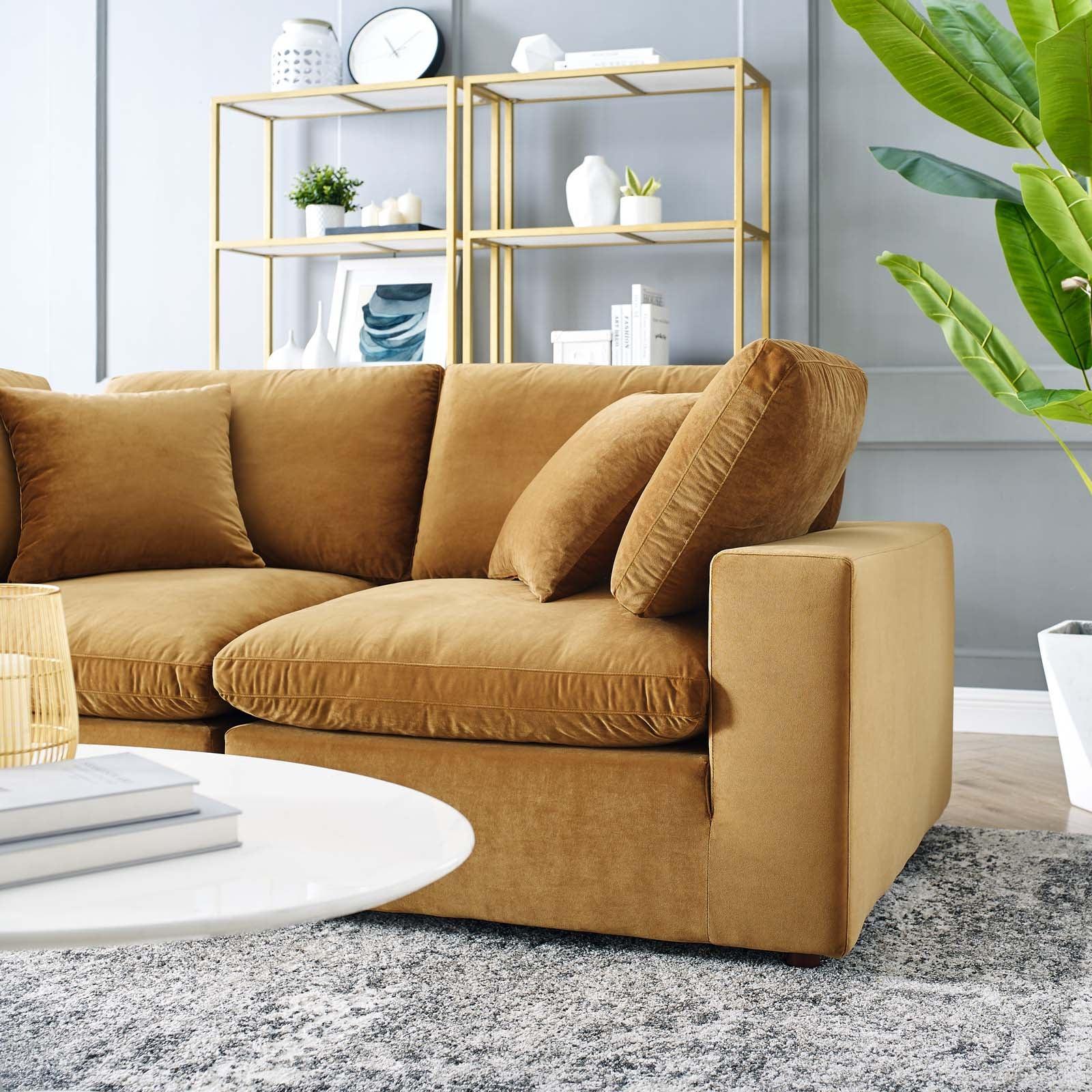 Modway Commix Down Filled Overstuffed Performance Velvet Loveseat FredCo