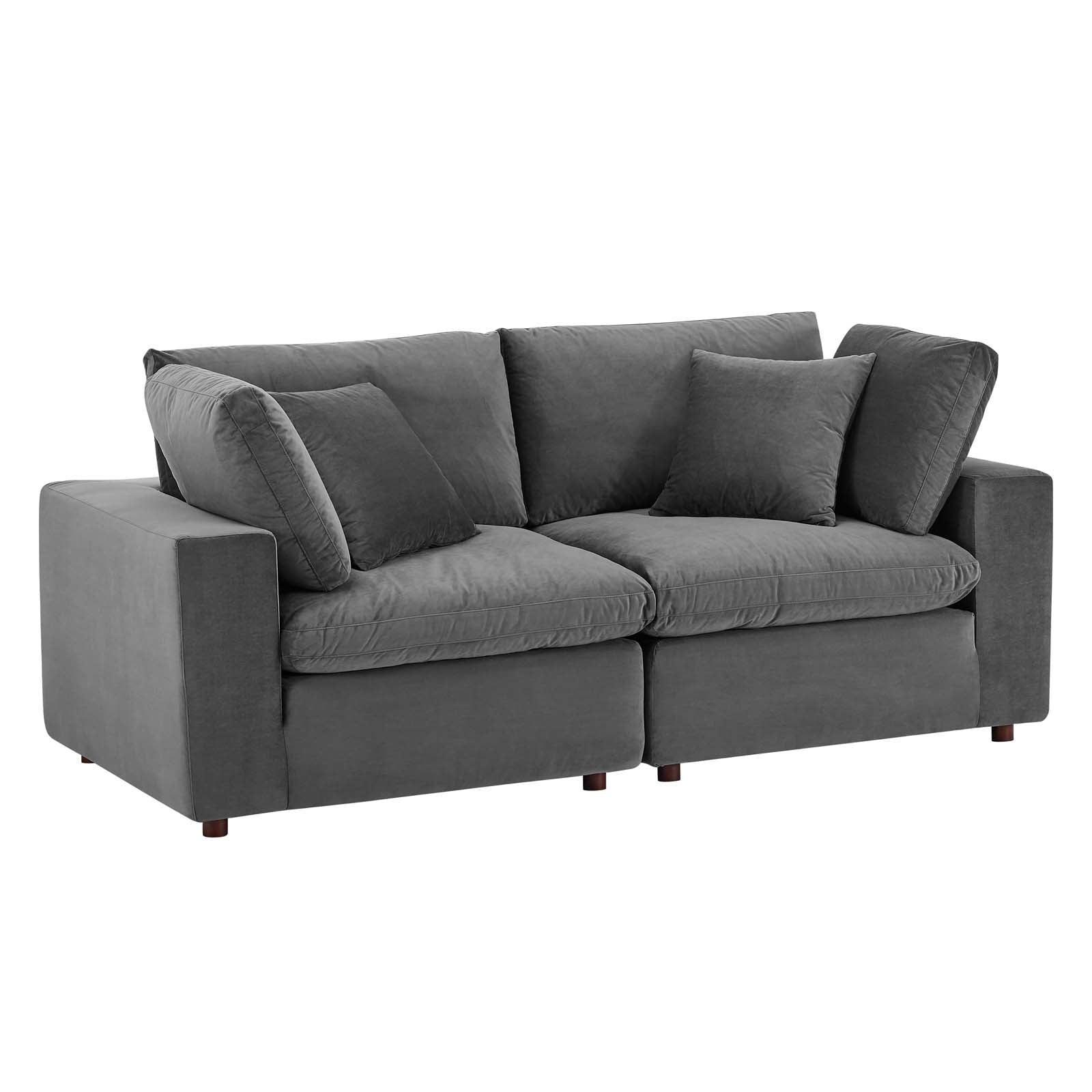 Modway Commix Down Filled Overstuffed Performance Velvet Loveseat FredCo