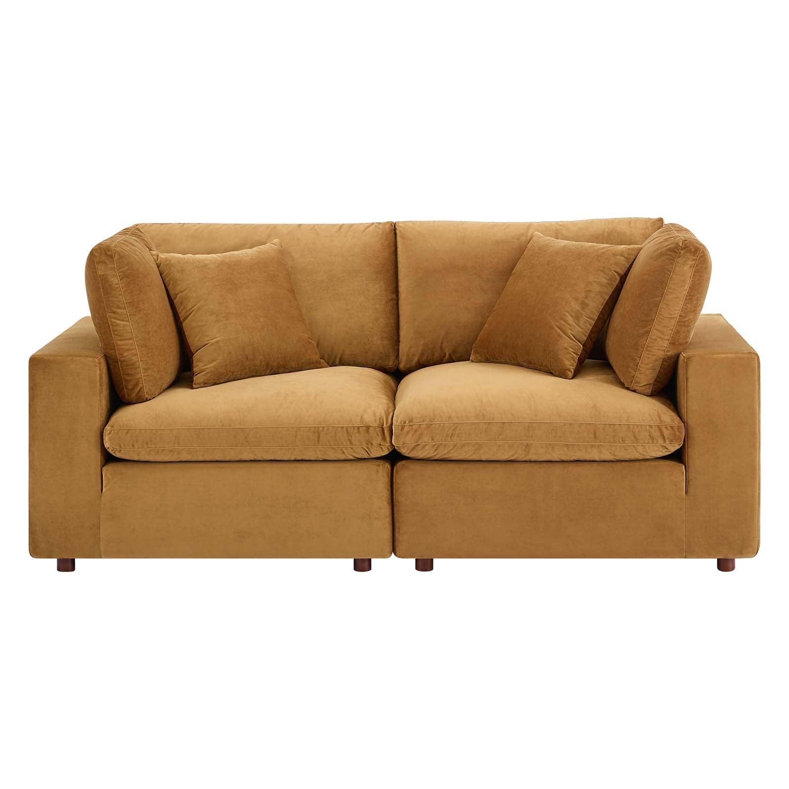 Modway Commix Down Filled Overstuffed Performance Velvet Loveseat FredCo