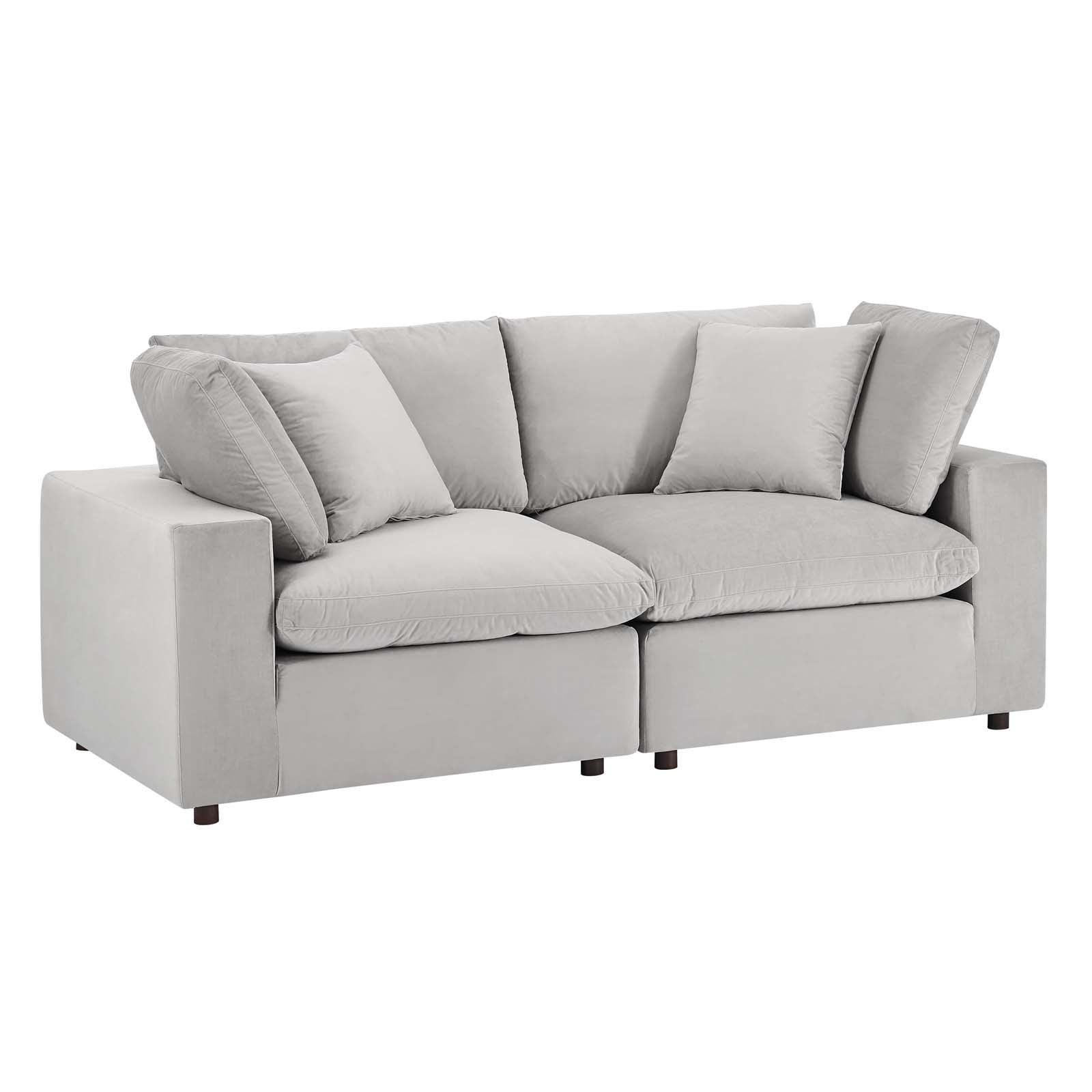 Modway Commix Down Filled Overstuffed Performance Velvet Loveseat FredCo