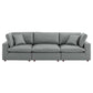 Modway Commix Down Filled Overstuffed Vegan Leather 3-Seater Sofa FredCo