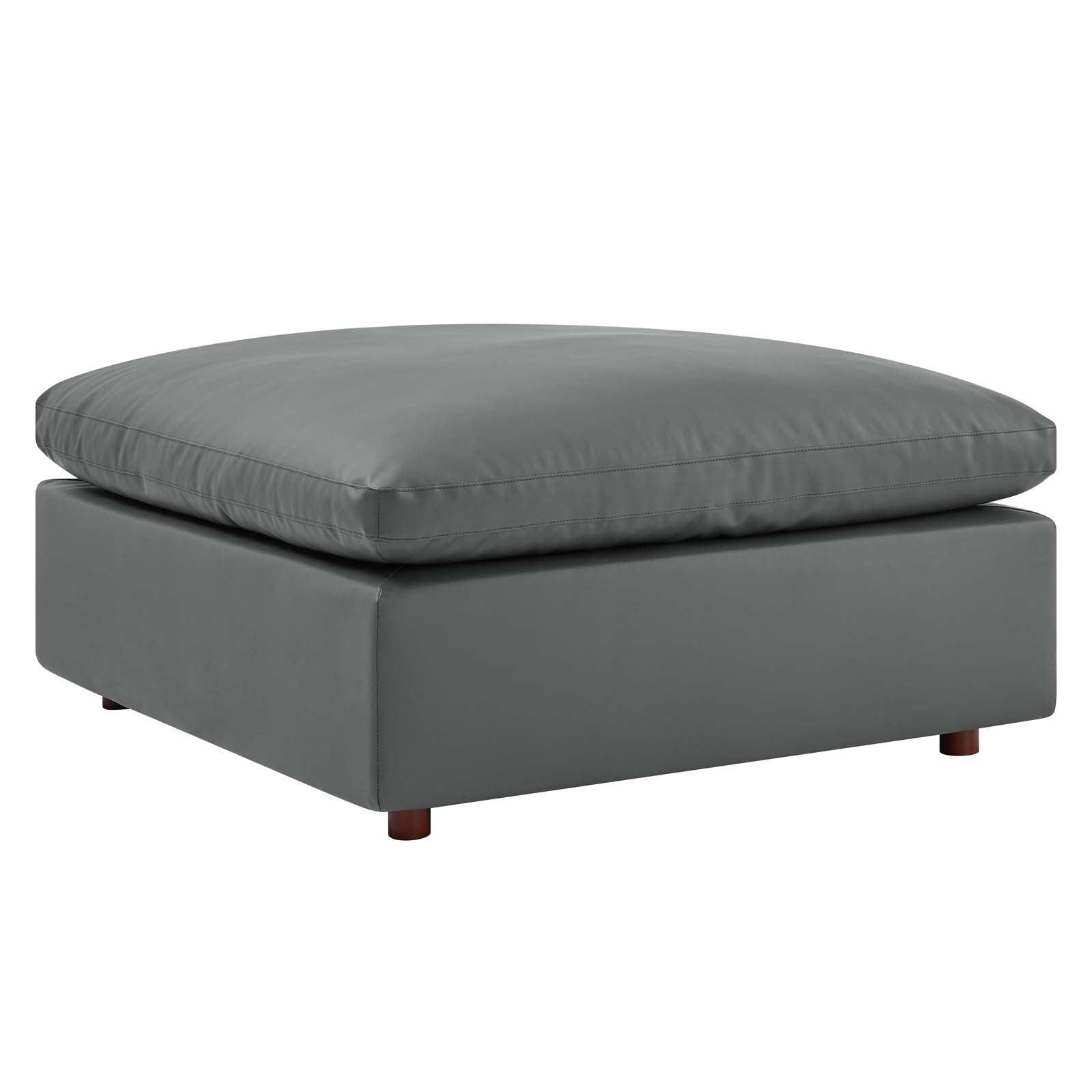Modway Commix Down Filled Overstuffed Vegan Leather 4-Piece Sectional Sofa FredCo