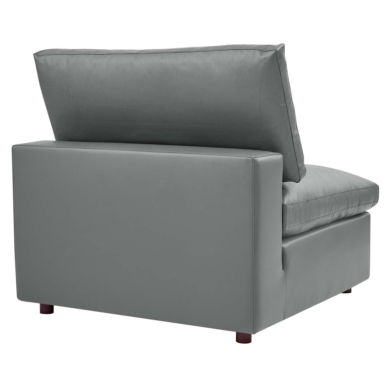 Modway Commix Down Filled Overstuffed Vegan Leather 4-Piece Sectional Sofa FredCo