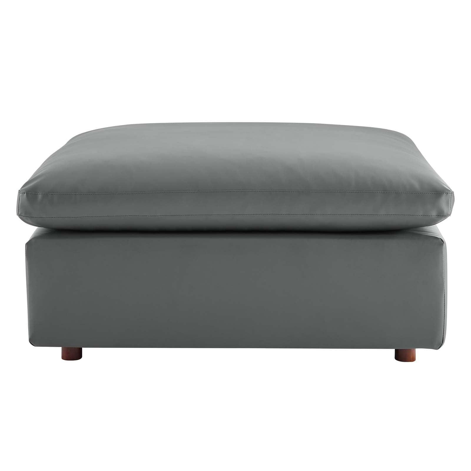 Modway Commix Down Filled Overstuffed Vegan Leather 4-Piece Sectional Sofa FredCo