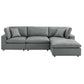 Modway Commix Down Filled Overstuffed Vegan Leather 4-Piece Sectional Sofa FredCo