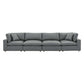 Modway Commix Down Filled Overstuffed Vegan Leather 4-Seater Sofa FredCo