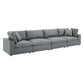Modway Commix Down Filled Overstuffed Vegan Leather 4-Seater Sofa FredCo