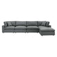 Modway Commix Down Filled Overstuffed Vegan Leather 5-Piece Sectional Sofa FredCo