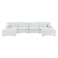 Modway Commix Down Filled Overstuffed Vegan Leather 6-Piece Sectional Sofa FredCo