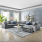 Modway Commix Down Filled Overstuffed Vegan Leather 7-Piece Sectional Sofa FredCo