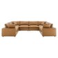 Modway Commix Down Filled Overstuffed Vegan Leather 8-Piece Sectional Sofa FredCo