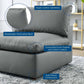 Modway Commix Down Filled Overstuffed Vegan Leather Armless Chair FredCo