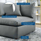 Modway Commix Down Filled Overstuffed Vegan Leather Corner Chair FredCo