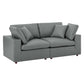 Modway Commix Down Filled Overstuffed Vegan Leather Loveseat FredCo