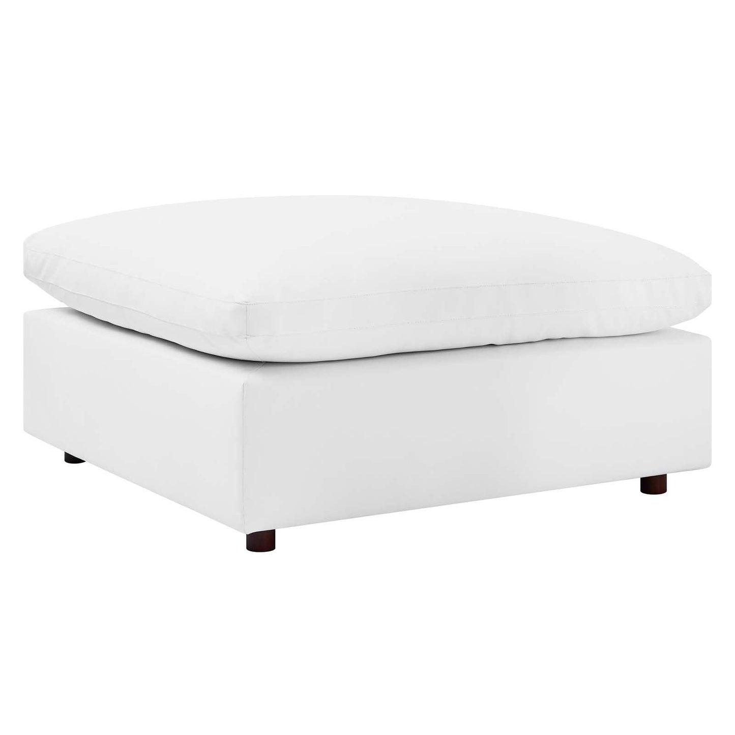 Modway Commix Down Filled Overstuffed Vegan Leather Ottoman FredCo