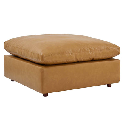 Modway Commix Down Filled Overstuffed Vegan Leather Ottoman FredCo