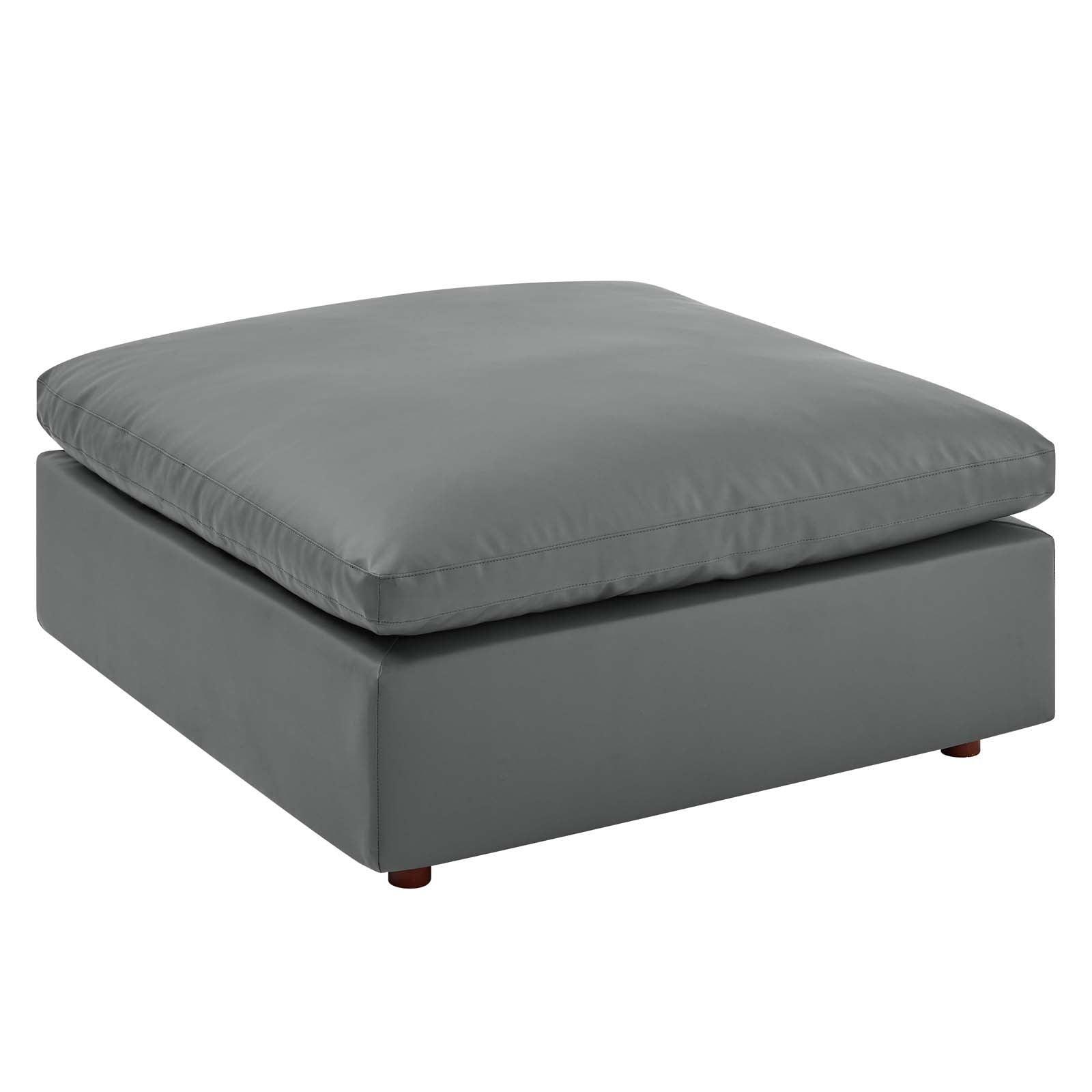 Modway Commix Down Filled Overstuffed Vegan Leather Ottoman FredCo