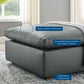Modway Commix Down Filled Overstuffed Vegan Leather Ottoman FredCo