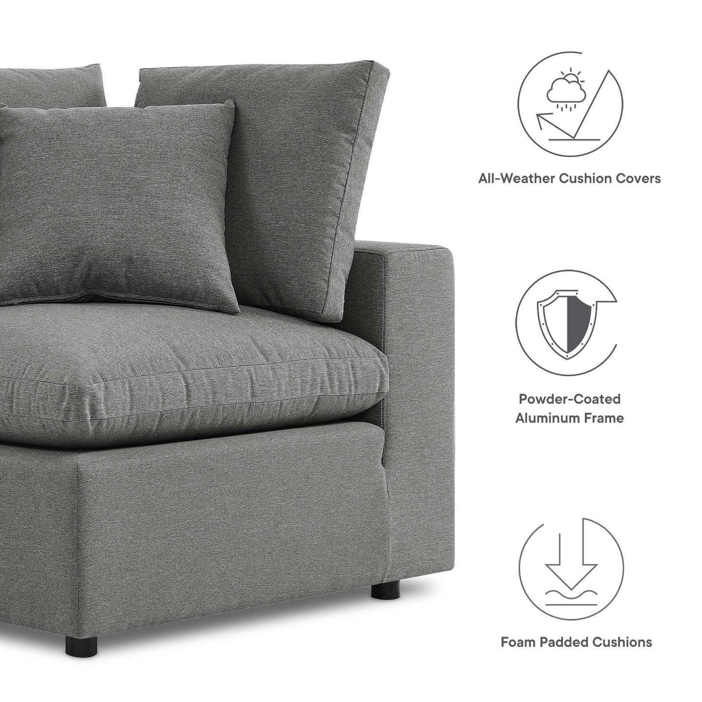 Modway Commix Overstuffed Outdoor Patio Sofa FredCo