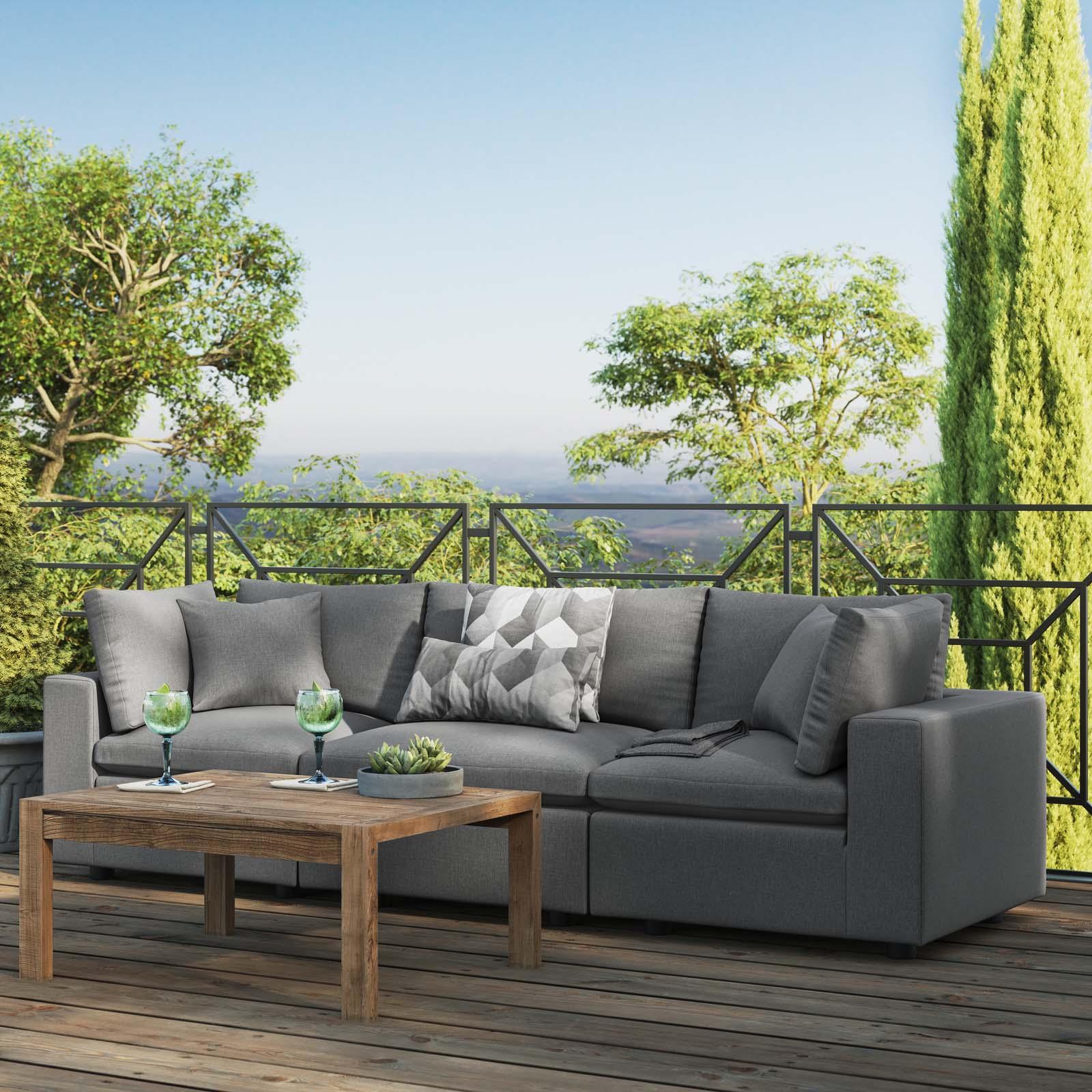 Modway Commix Overstuffed Outdoor Patio Sofa FredCo