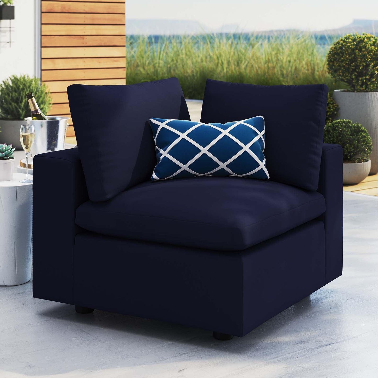 Modway Commix Sunbrella® Outdoor Patio Corner Chair FredCo