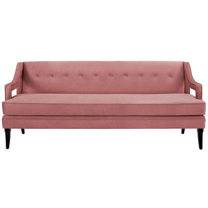 Modway Concur Button Tufted Performance Velvet Sofa FredCo