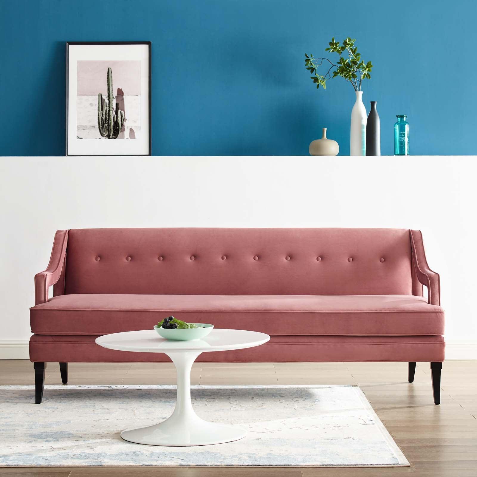 Modway Concur Button Tufted Performance Velvet Sofa FredCo