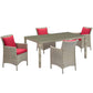 Modway Conduit 5 Piece Outdoor Patio Wicker Rattan Dining Set FredCo