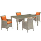 Modway Conduit 5 Piece Outdoor Patio Wicker Rattan Dining Set FredCo
