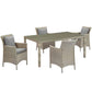Modway Conduit 5 Piece Outdoor Patio Wicker Rattan Dining Set FredCo