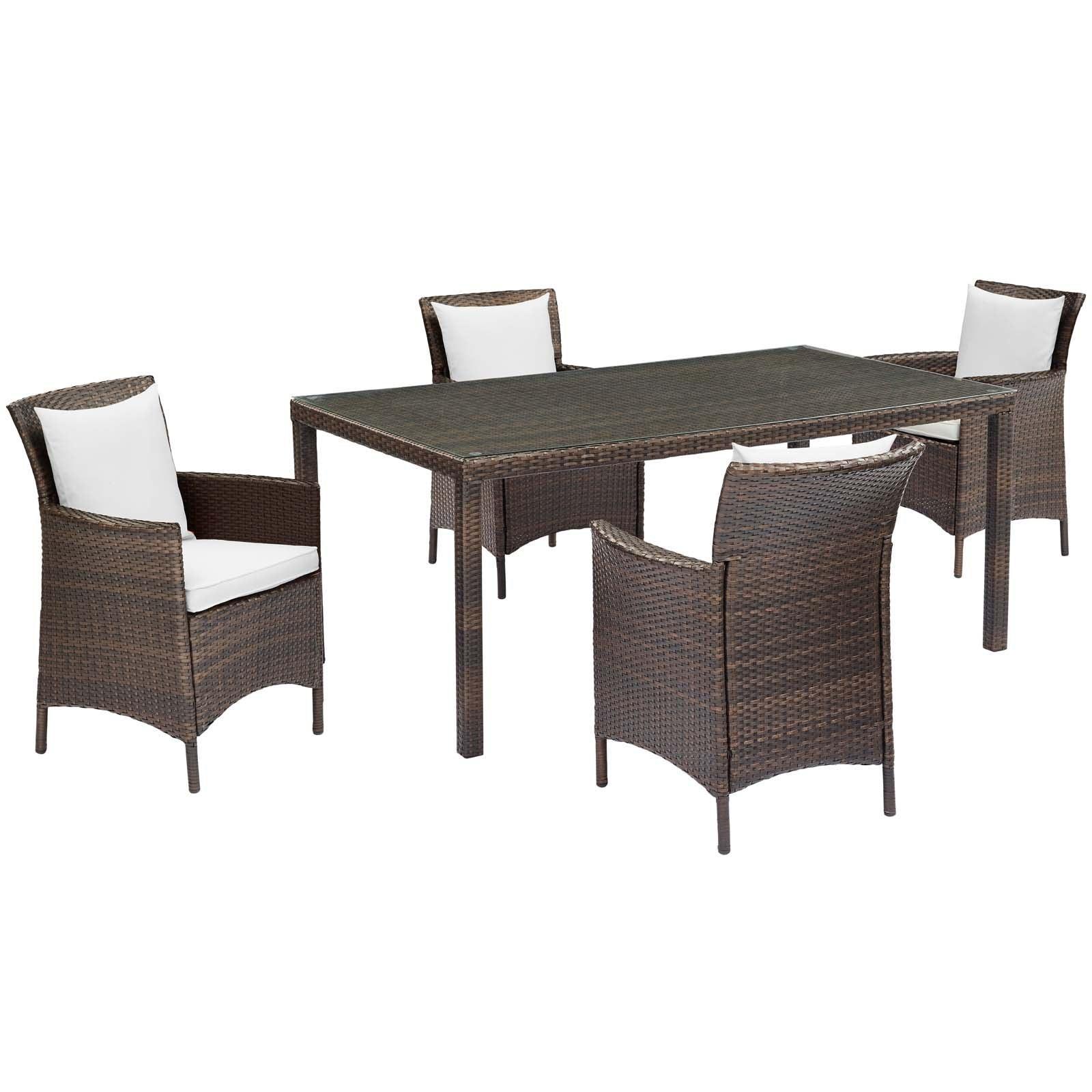 Modway Conduit 5 Piece Outdoor Patio Wicker Rattan Set, EEI-3892 FredCo