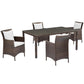 Modway Conduit 5 Piece Outdoor Patio Wicker Rattan Set, EEI-3892 FredCo