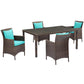 Modway Conduit 5 Piece Outdoor Patio Wicker Rattan Set, EEI-3892 FredCo