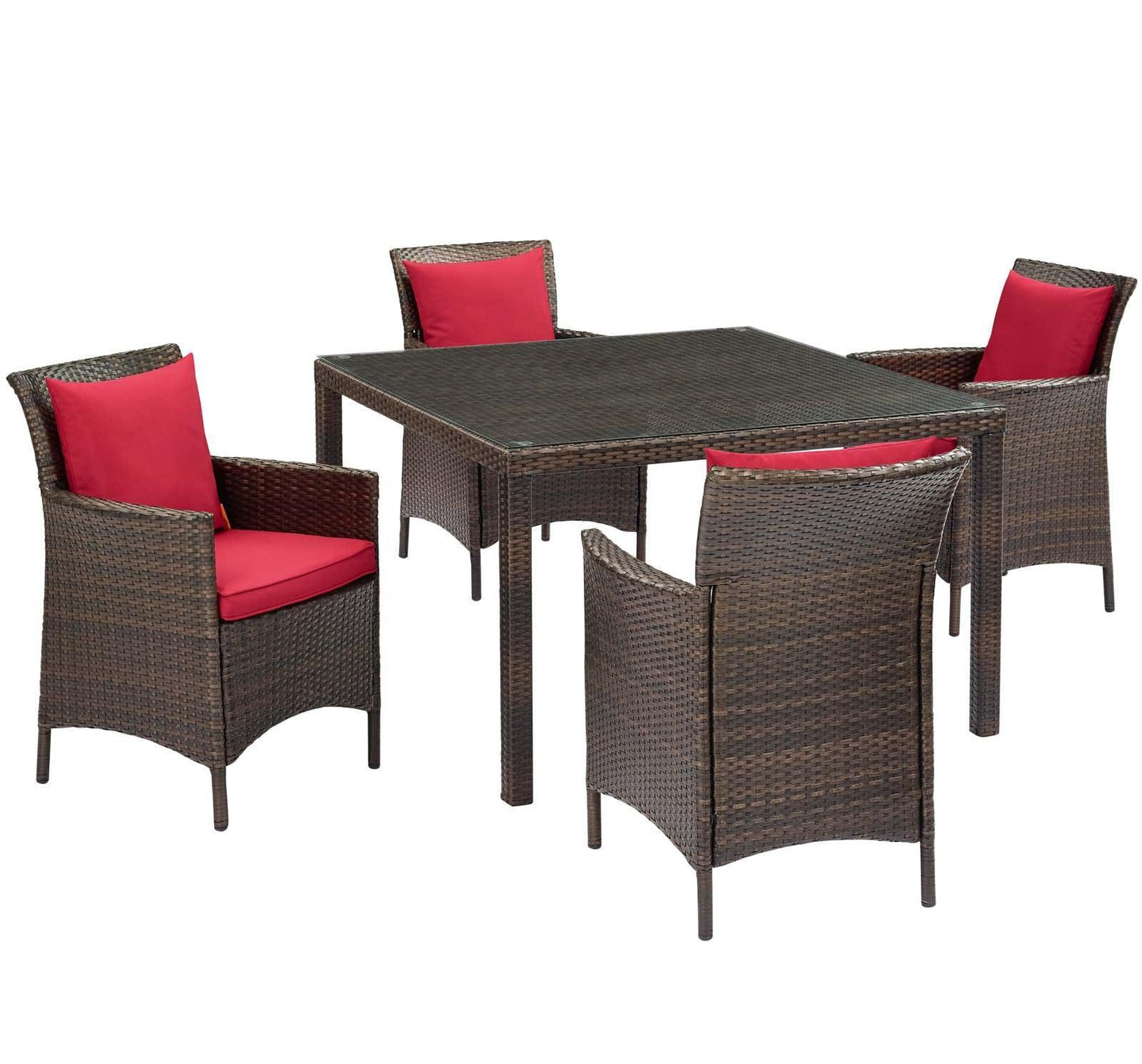 Modway Conduit 5 Piece Outdoor Patio Wicker Rattan Set, EEI-3893 FredCo