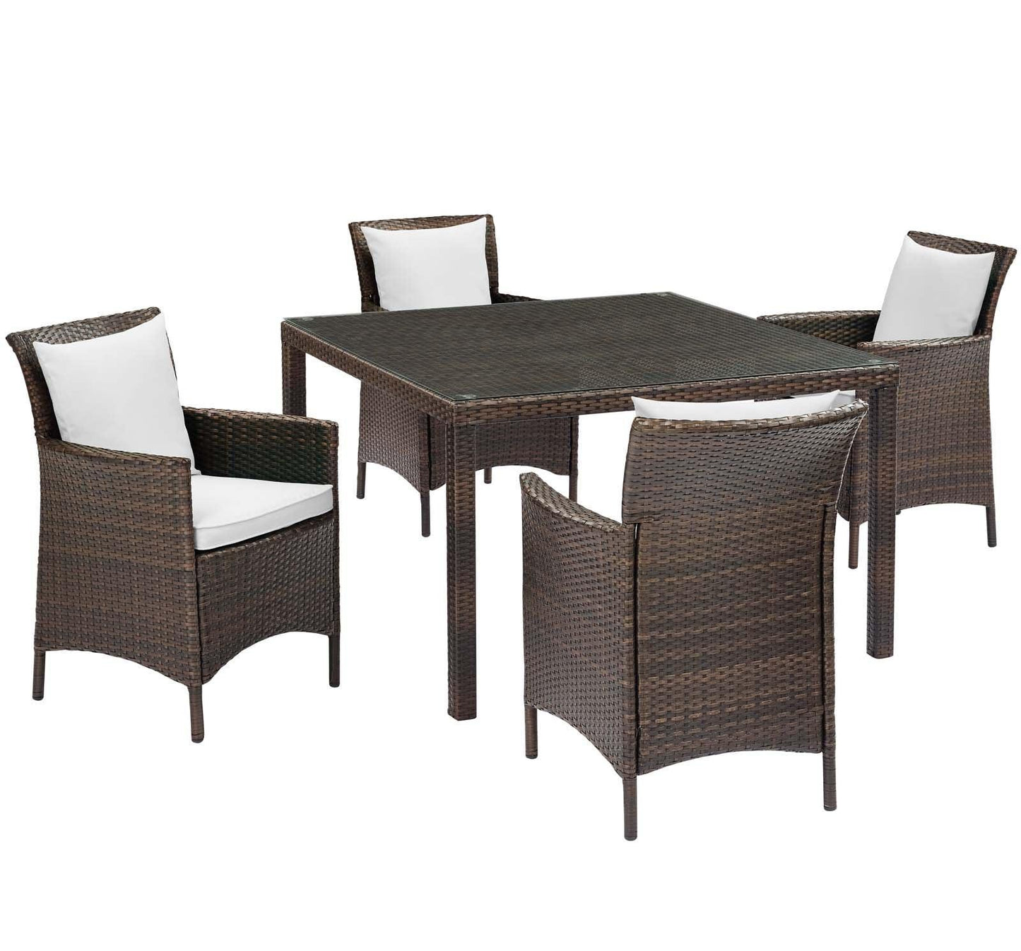 Modway Conduit 5 Piece Outdoor Patio Wicker Rattan Set, EEI-3893 FredCo