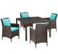 Modway Conduit 5 Piece Outdoor Patio Wicker Rattan Set, EEI-3893 FredCo