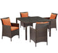Modway Conduit 5 Piece Outdoor Patio Wicker Rattan Set, EEI-3893 FredCo