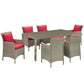Modway Conduit 7 Piece Outdoor Patio Wicker Rattan Dining Set FredCo