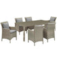 Modway Conduit 7 Piece Outdoor Patio Wicker Rattan Dining Set FredCo