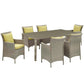 Modway Conduit 7 Piece Outdoor Patio Wicker Rattan Dining Set FredCo