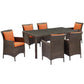 Modway Conduit 7 Piece Outdoor Patio Wicker Rattan Dining Set, EEI-4032 FredCo