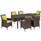 Modway Conduit 7 Piece Outdoor Patio Wicker Rattan Dining Set, EEI-4032 FredCo