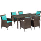 Modway Conduit 7 Piece Outdoor Patio Wicker Rattan Dining Set, EEI-4032 FredCo