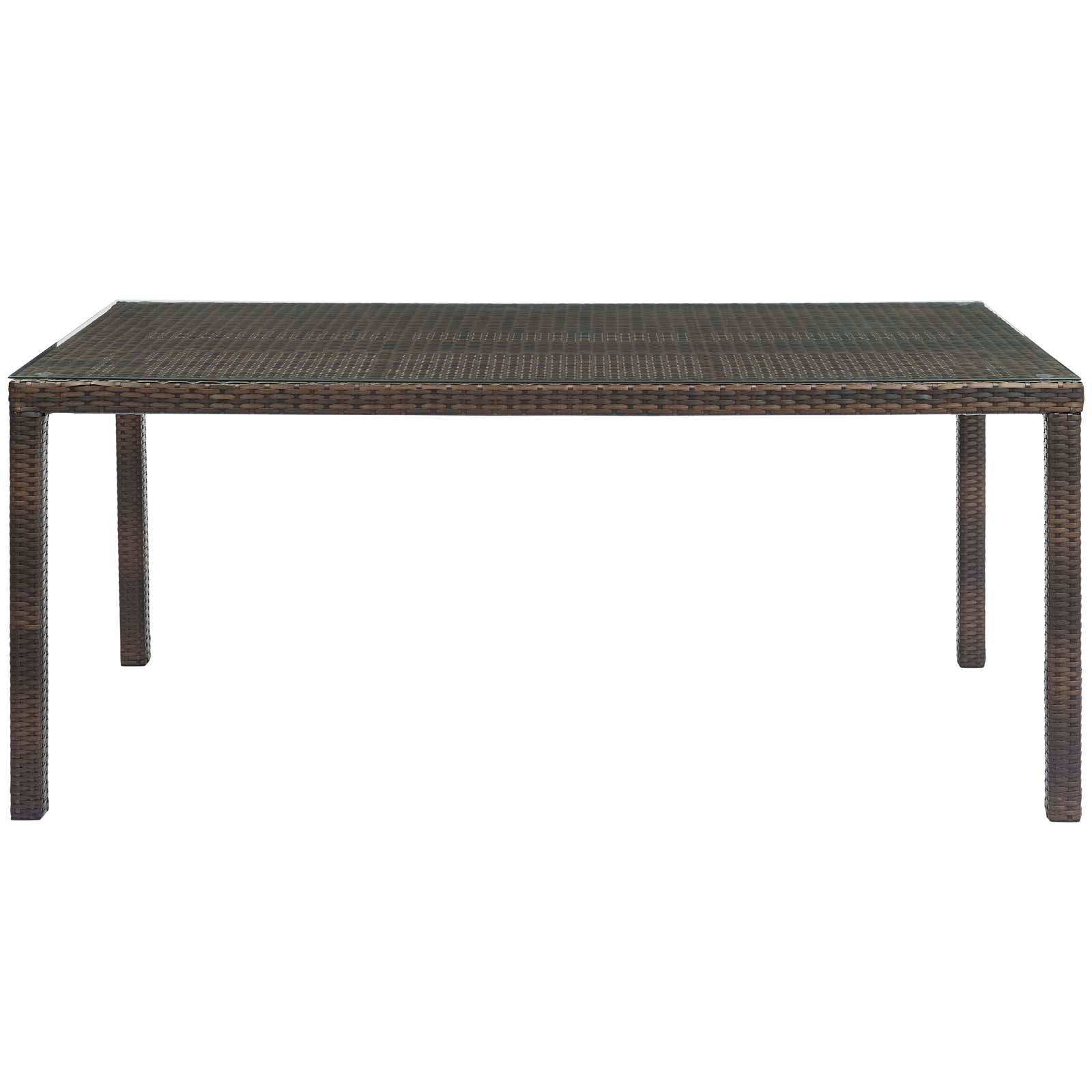 Modway Conduit 70" Outdoor Patio Wicker Rattan Dining Table FredCo