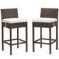 Modway Conduit Bar Stool Outdoor Patio Wicker Rattan Set of 2 FredCo