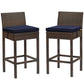 Modway Conduit Bar Stool Outdoor Patio Wicker Rattan Set of 2 FredCo
