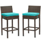 Modway Conduit Bar Stool Outdoor Patio Wicker Rattan Set of 2 FredCo