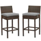 Modway Conduit Bar Stool Outdoor Patio Wicker Rattan Set of 2 FredCo