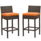 Modway Conduit Bar Stool Outdoor Patio Wicker Rattan Set of 2 FredCo